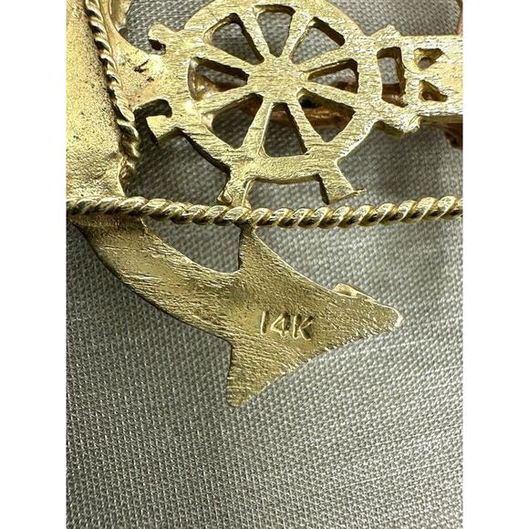 14K Tri-Tone Jesus Crucifix Anchor Pendant (16118) - Picture 4 of 6